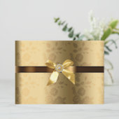 Einladung zur Hochzeit von Gold und Schokolade Bro (Stehend Vorderseite)