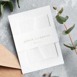 Einladung zur Hochzeit von Gold- und Weißskripten Einladungsbanderole