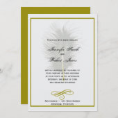 Einladung zur Hochzeit von Gold und White Marabou (Vorne/Hinten)