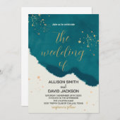 Einladung zur Hochzeit von Golden Green Art (Vorne/Hinten)