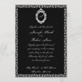 Einladung zur Hochzeit von Gothic Frame Monogram