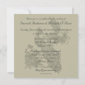 Einladung zur Hochzeit von Grau und Weiß-Damaskus (Rückseite)