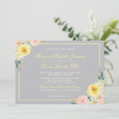 Einladung zur Hochzeit von Graublüten und Gelben (Stehend Vorderseite)