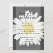 Einladung zur Hochzeit von Grauen und Weißen Daisy (Vorderseite)