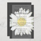 Einladung zur Hochzeit von Grauen und Weißen Daisy (Vorne/Hinten)