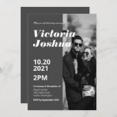 Einladung zur Hochzeit von Gray Tone (Vorne/Hinten)