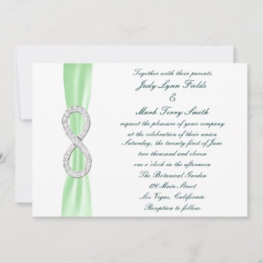 Einladung zur Hochzeit von Green Diamond Infinity (Vorderseite)