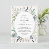 Einladung zur Hochzeit von Green Foliage Leafy (Stehend Vorderseite)