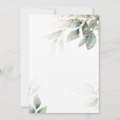 Einladung zur Hochzeit von Green & Gold Eucalyptus (Rückseite)