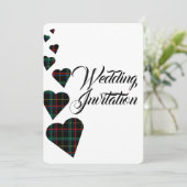 Einladung zur Hochzeit von Green Tartan (Stehend Vorderseite)