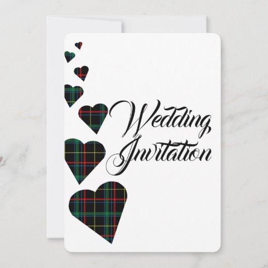 Einladung zur Hochzeit von Green Tartan (Vorderseite)