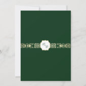 Einladung zur Hochzeit von Green und Gold Damask (Rückseite)