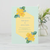 Einladung zur Hochzeit von Grün und Gelb (Stehend Vorderseite)