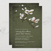 Einladung zur Hochzeit von Grün und Weiß (Vorne/Hinten)