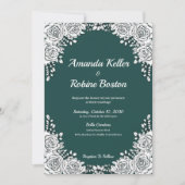 Einladung zur Hochzeit von Grün und Weiß (Vorderseite)