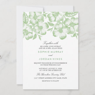 Einladung zur Hochzeit von Grünblütenblumen