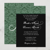 Einladung zur Hochzeit von grünen und Schwarz-weiß (Vorne/Hinten)