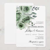 Einladung zur Hochzeit von Grüner Flora (Vorne/Hinten)