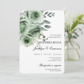 Einladung zur Hochzeit von Grüner Flora (Stehend Vorderseite)