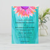 Einladung zur Hochzeit von hellen Blumen (Stehend Vorderseite)