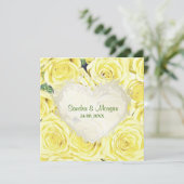 Einladung zur Hochzeit von hellgelben Rosen (Stehend Vorderseite)