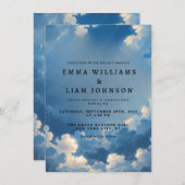 Einladung zur Hochzeit von himmlisch Blue Sky Clou (Vorne/Hinten)