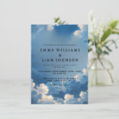 Einladung zur Hochzeit von himmlisch Blue Sky Clou (Stehend Vorderseite)