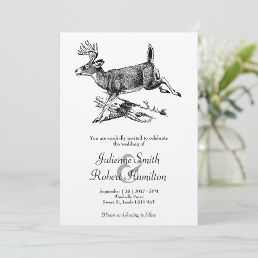 Einladung zur Hochzeit von Hirschwald (Stehend Vorderseite)