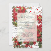 Einladung zur Hochzeit von Holly und Poinsettias (Vorderseite)