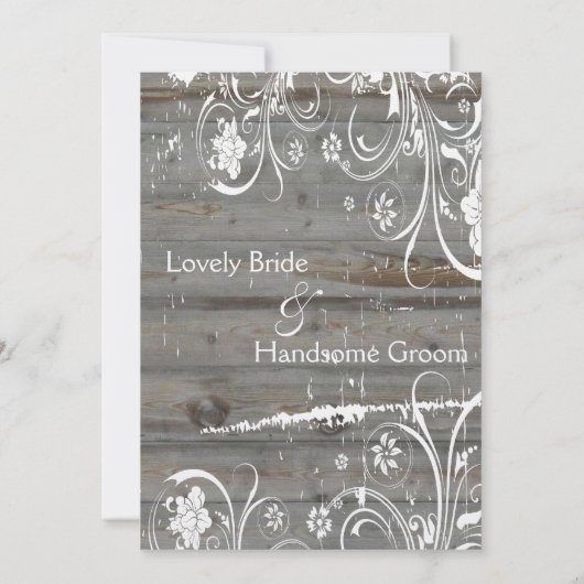 Einladung zur Hochzeit von Holz (Rückseite)