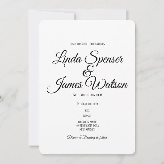 Einladung zur Hochzeit von Holz und Spitzen (Rückseite)