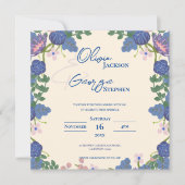 Einladung zur Hochzeit von hübschem Blauen und Lil (Vorderseite)