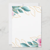 Einladung zur Hochzeit von hübschen Blumenrosa (Rückseite)