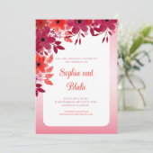 Einladung zur Hochzeit von hübscher Roter Flora (Stehend Vorderseite)