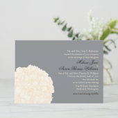 Einladung zur Hochzeit von Hydrangea - Grau (Stehend Vorderseite)