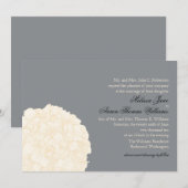 Einladung zur Hochzeit von Hydrangea - Grau (Vorne/Hinten)