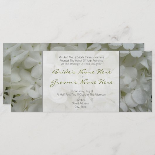 Einladung zur Hochzeit von Hydrangea - von Bride-E (Vorne/Hinten)