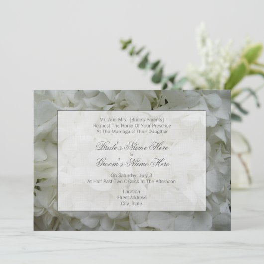 Einladung zur Hochzeit von Hydrangea - von Bride-E (Stehend Vorderseite)