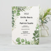 Einladung zur Hochzeit von Illustrierten Blumen in (Stehend Vorderseite)