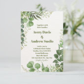 Einladung zur Hochzeit von Illustrierten Blumen in (Stehend Vorderseite)