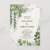 Einladung zur Hochzeit von Illustrierten Blumen in (Vorne/Hinten)