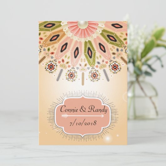 Einladung zur Hochzeit von Indianern (Stehend Vorderseite)