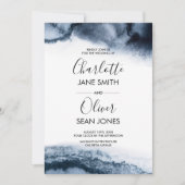 Einladung zur Hochzeit von Inky Watercolor (Vorderseite)