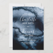 Einladung zur Hochzeit von Inky Watercolor (Vorderseite)