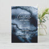 Einladung zur Hochzeit von Inky Watercolor (Stehend Vorderseite)