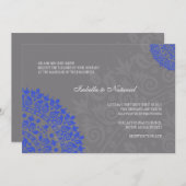 Einladung zur Hochzeit von Karkohle, grau und blau (Vorne/Hinten)