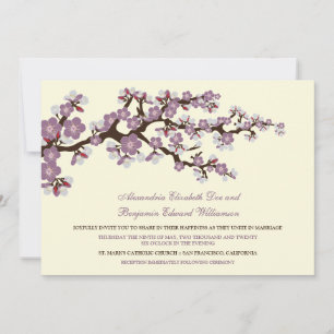Einladung zur Hochzeit von Kirschblüten (Lavendel)