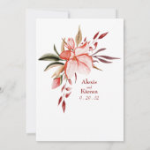 Einladung zur Hochzeit von Korallen & Blush Geomet (Rückseite)