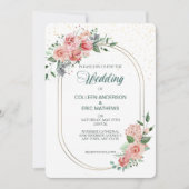 Einladung zur Hochzeit von Korallen-Rose (Vorderseite)