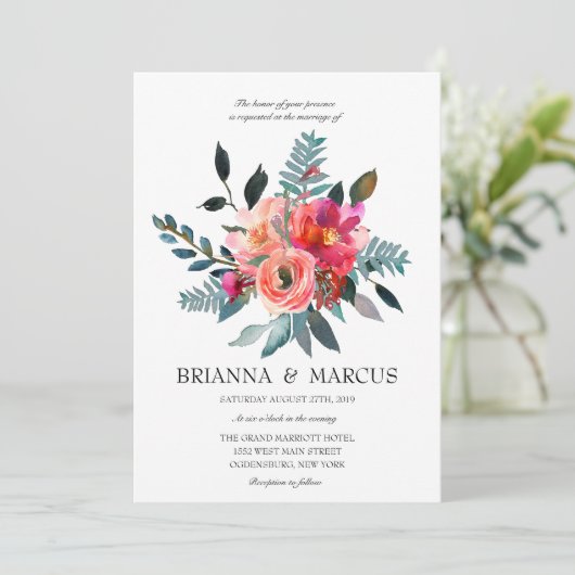 Einladung zur Hochzeit von Korallen und Seestreitk (Stehend Vorderseite)